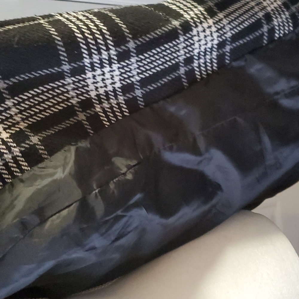 Torrid Black Houndstooth Plaid Double-Breasted Pea Coat - Picture 11 of 12